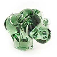 Recycled glass figurine, 'Clear Buffalo' - Recycled Handblown Glass Buffalo Figurine Crafted in Africa