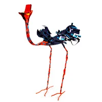 Reclaimed tin sculpture, 'Bright Ostrich' - Handpainted Reclaimed Tin Ostrich Sculpture from Zimbabwe
