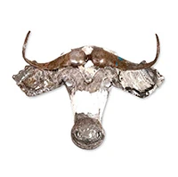 Reclaimed tin wall mask, 'Rustic Wildebeest' - Eco-Friendly Reclaimed Tin Wildebeest Wall Mask from Africa