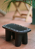 Wood throne stool, 'African Sun' - Wood Throne Stool