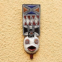 Ivoirian wood mask, 'Flying Spirit'