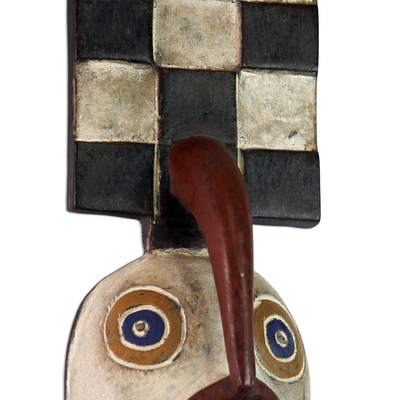Ivoirian wood mask, 'Spirit that Flies' - Fair Trade Wood Mask from Africa