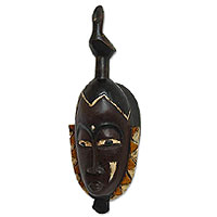 Ivoirian wood mask, 'Spirit Blessings' - Ivoirian wood mask