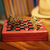 Leather and brass chess set, 'Tribal Feuds' - Handcrafted Wood Leather and Brass Chess Set (image 2) thumbail