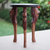 Wood accent table, 'Lion Power' - Handcrafted Sese Wood Accent Table (image 2) thumbail
