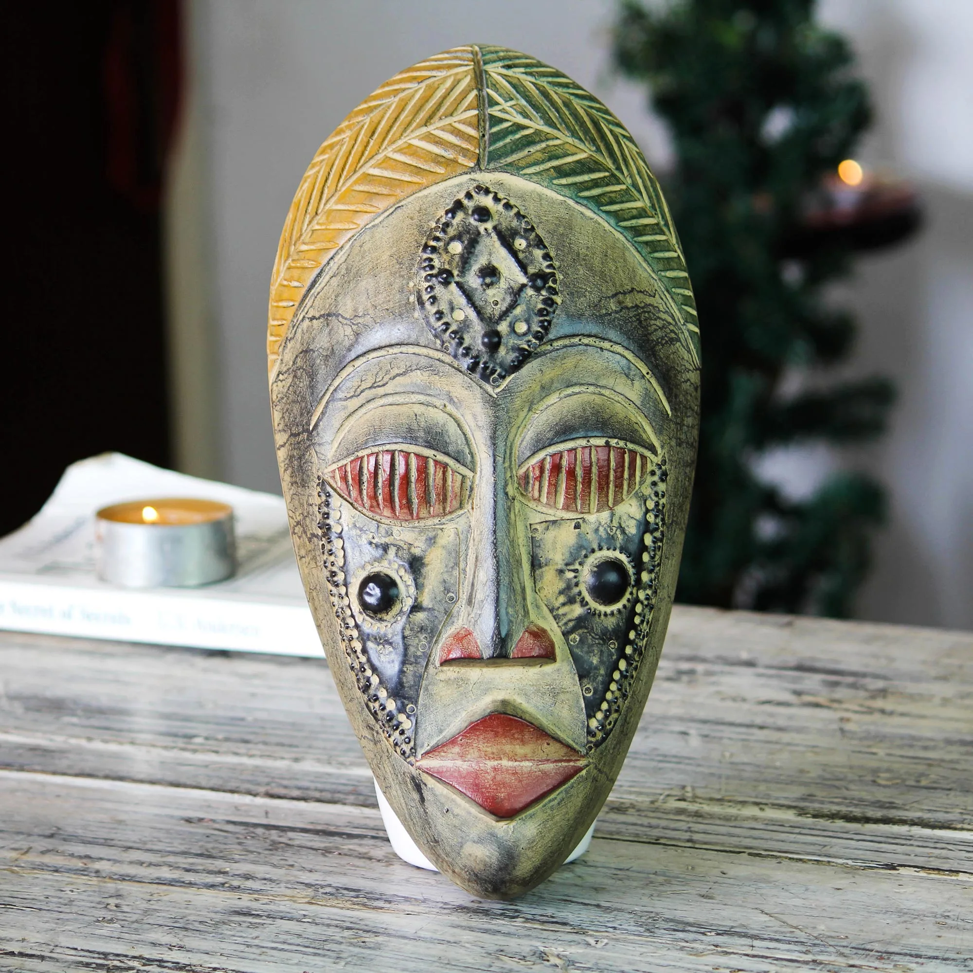 Hand Crafted Wood Mask - Royal Presence | NOVICA
