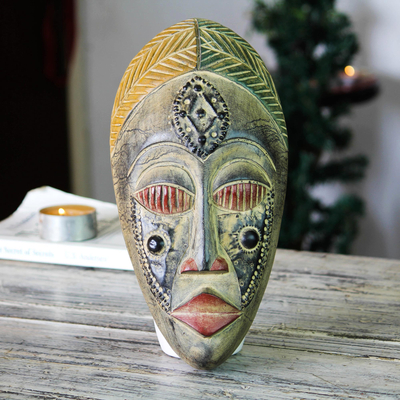 Máscara de madera Akan - Máscara de madera hecha a mano