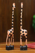 Wood sculptures, 'Happy Giraffes' (pair) - Hand Painted Wood Sculptures (Pair) (image 2) thumbail