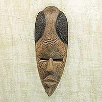 Akan wood mask, 'A Good Friend' - Akan wood mask