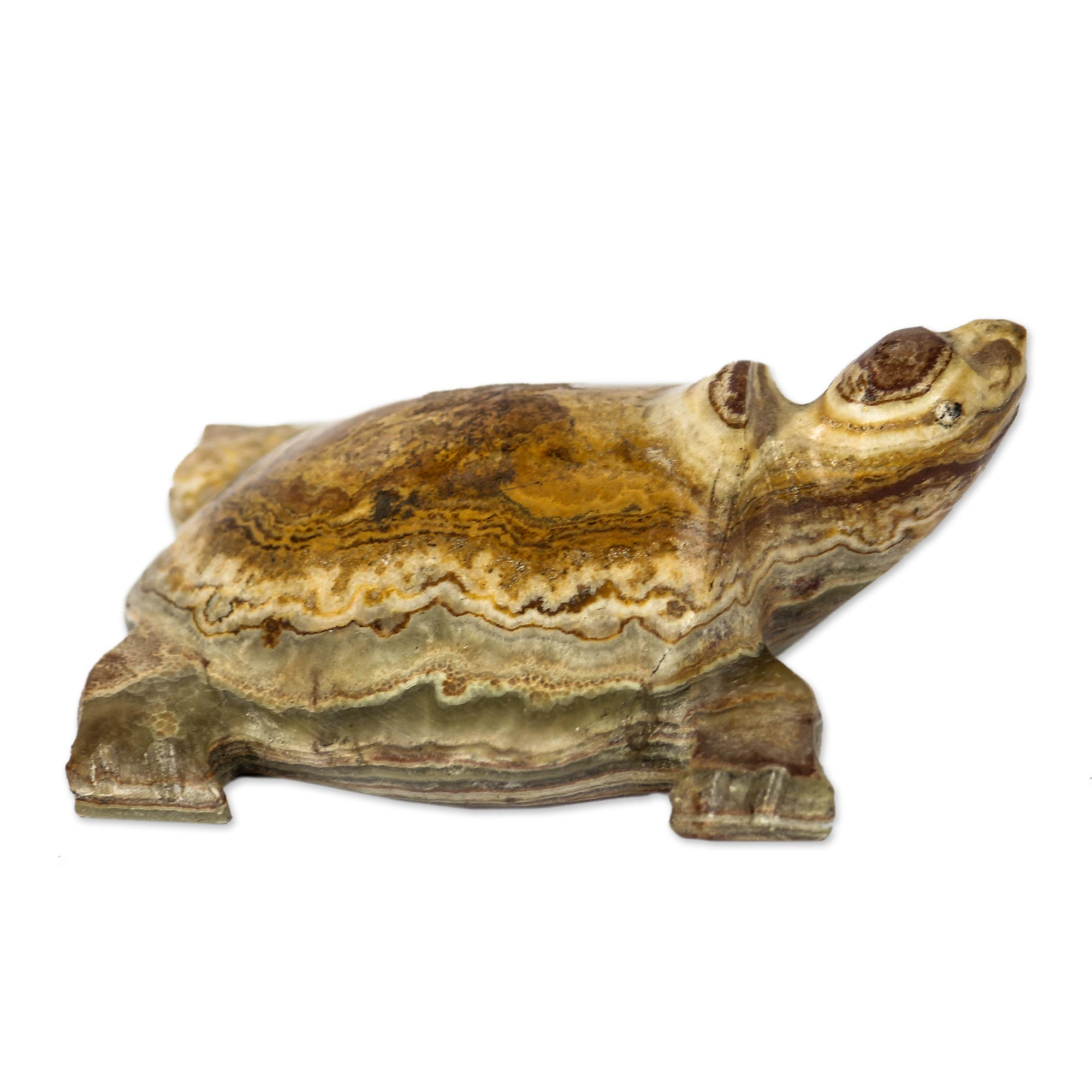 Onyx sculpture - Turtle Luck Russet | NOVICA