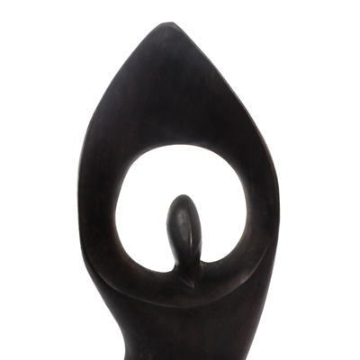 Escultura de ébano - Escultura de madera abstracta hecha a mano.