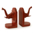 Cedar bookends, 'Elephant Guardian' (pair) - Hand Carved Cedar Wood Bookends (Pair) (image 2c) thumbail