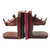 Cedar bookends, 'Rhino Guardian' (pair) - Hand Carved Wood Bookends (Pair) thumbail