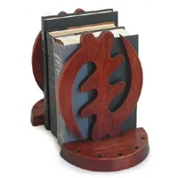 Cedar bookends, 'Fear God' (pair) - African Cedar Bookends (Pair)