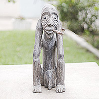 Wood statuette, 'Thinking Man' - Wood statuette