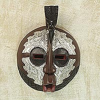 Máscara de madera de Ghana - Máscara de madera africana tallada a mano