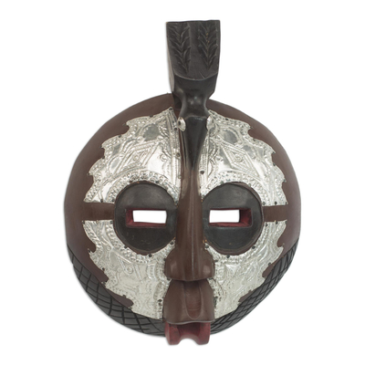 Máscara de madera de Ghana - Máscara de madera africana tallada a mano