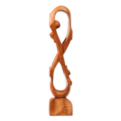 Cedar sculpture, 'Show Your Love' - Cedar sculpture
