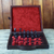 Wood and leather chess set, 'To Victory' - Wood and leather chess set (image 2) thumbail