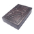 Wood and leather jewelry box, 'African Fan' - Leather Jewelry Box (image 2d) thumbail