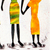 Cotton batik wall art, 'Working Together' - Folk Art Painting from Africa