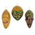 Wood ornaments, 'Priests' (set of 3) - Handcrafted Wood Christmas Ornaments (Set of 3) thumbail