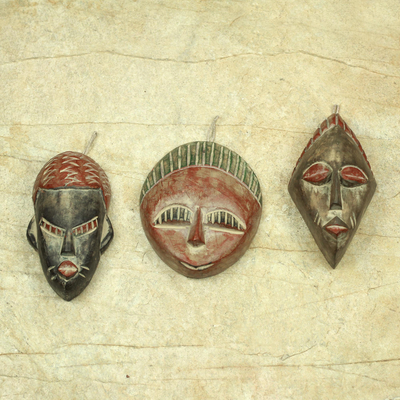 Wood ornaments, 'Three Kings' (set of 3) - African Wood Christmas Ornaments (Set of 3)