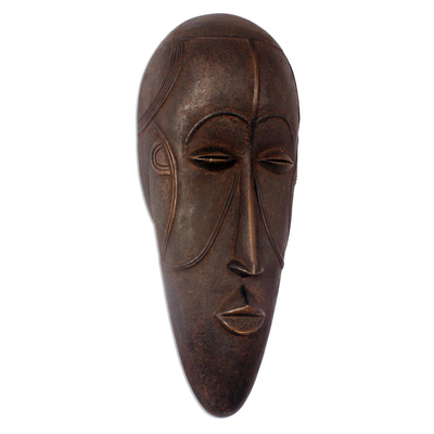 Ivoirian wood mask, 'Warrior's Protection' - Ivoirian wood mask