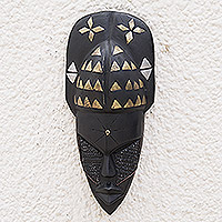 Ghanaian wood mask, 'Prosperity'