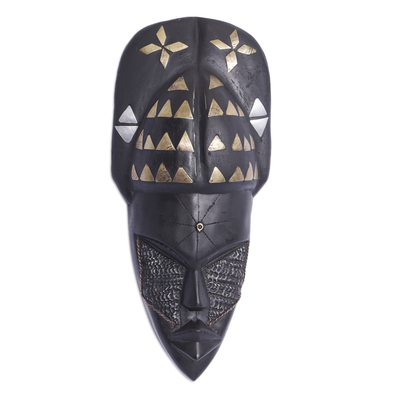 Ghanaian wood mask, 'Prosperity' - African wood mask