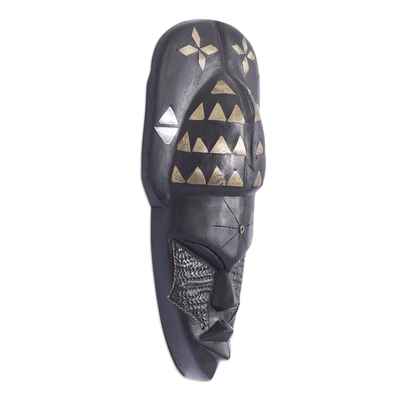 Ghanaian wood mask, 'Prosperity' - African wood mask
