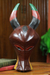 Ashanti wood mask, 'Strength of a Buffalo' - Hand Carved Wood Mask (image 2) thumbail