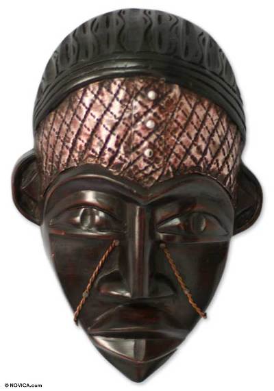 Ghanaian wood mask, 'Dagomba Chief' - African wood mask