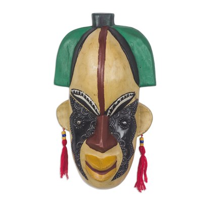 Máscara africana de madera congoleña - Máscara de madera de congo zaire hecha a mano