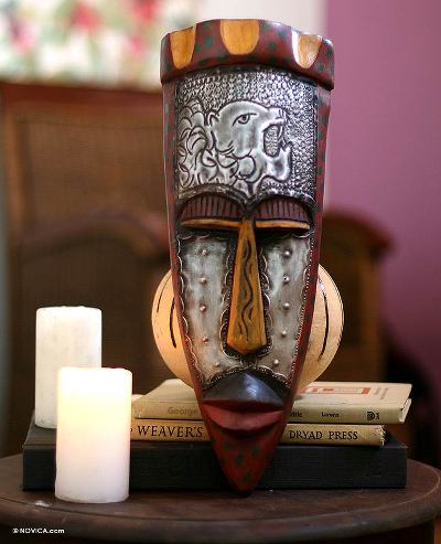 Ghanaian wood mask, 'Executioner' - Hand Carved African Wood Mask