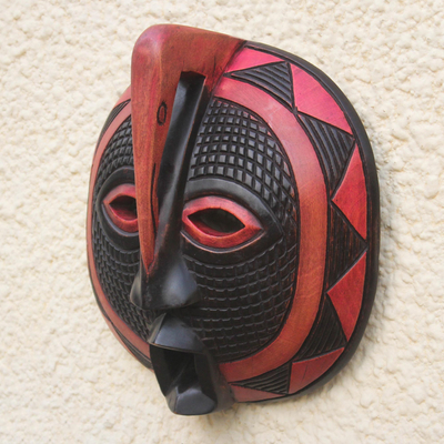 Akan wood mask, 'Peace and Freedom' - Akan wood mask