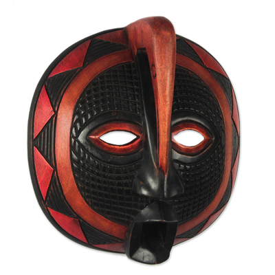 Akan wood mask, 'Peace and Freedom' - Akan wood mask