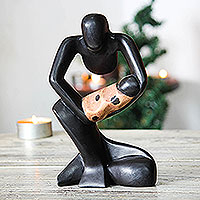 Wood sculpture, 'A Mother's Love' - Original Hand Carved Wood Sculpture from Africa