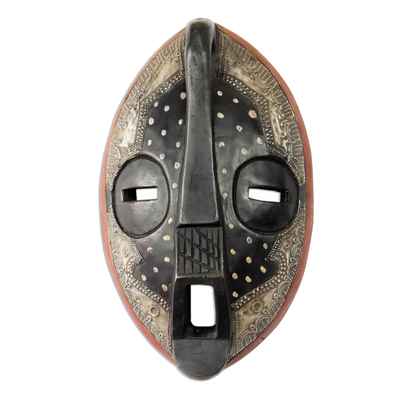 Ashanti wood mask, 'Come Home' - Hand Carved Wood Mask