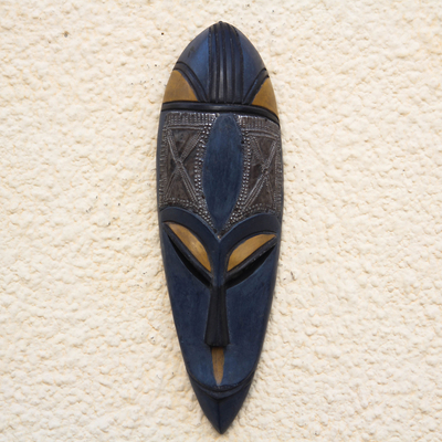 Máscara de madera Ashanti - Máscara de madera de la tribu ashanti de comercio justo