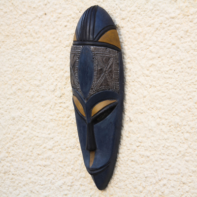 Ashanti wood mask, 'Come By Love' - Fair Trade Ashanti Tribe Wood Mask