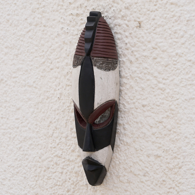 Akan wood mask, 'Lead a Good Life' - Akan Tribe Wood Mask