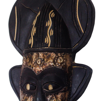Akan-Holzmaske, „Wissen“ – Fair-Trade-Holzmaske