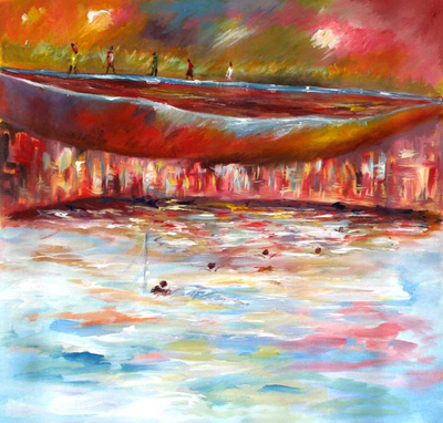 'At the Riverside' - African Original Painting