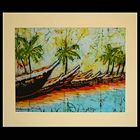 Arte batik, 'Canoas de pesca' - Arte batik