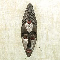 Ghanaian wood mask, 'Dagbon Chief' - African wood mask