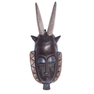 Ivorian wood mask, 'Baule Warrior' - Ivorian wood mask