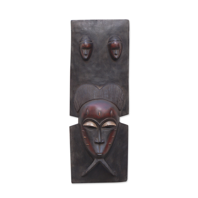 Ivorian wood mask, 'Baule King' - Ivorian wood mask