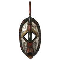 Máscara de madera africana de Burkina Faso, 'Bobo Chieftain' - Máscara de madera africana de Burkina Faso