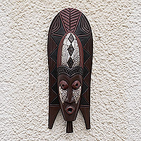 Máscara de madera Akan, 'Pescador' - Máscara de madera Akan